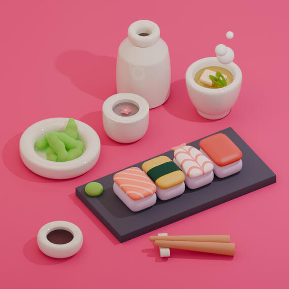 Sushi Scene | 3D Study